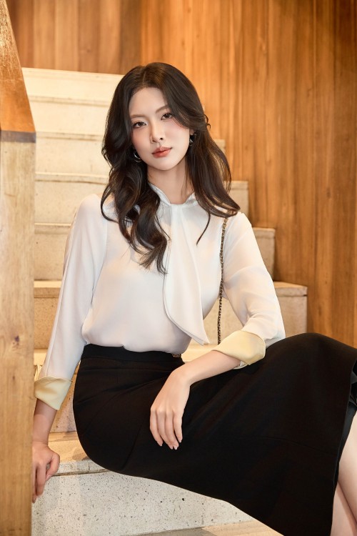 Sixdo Woven Pencil Skirt